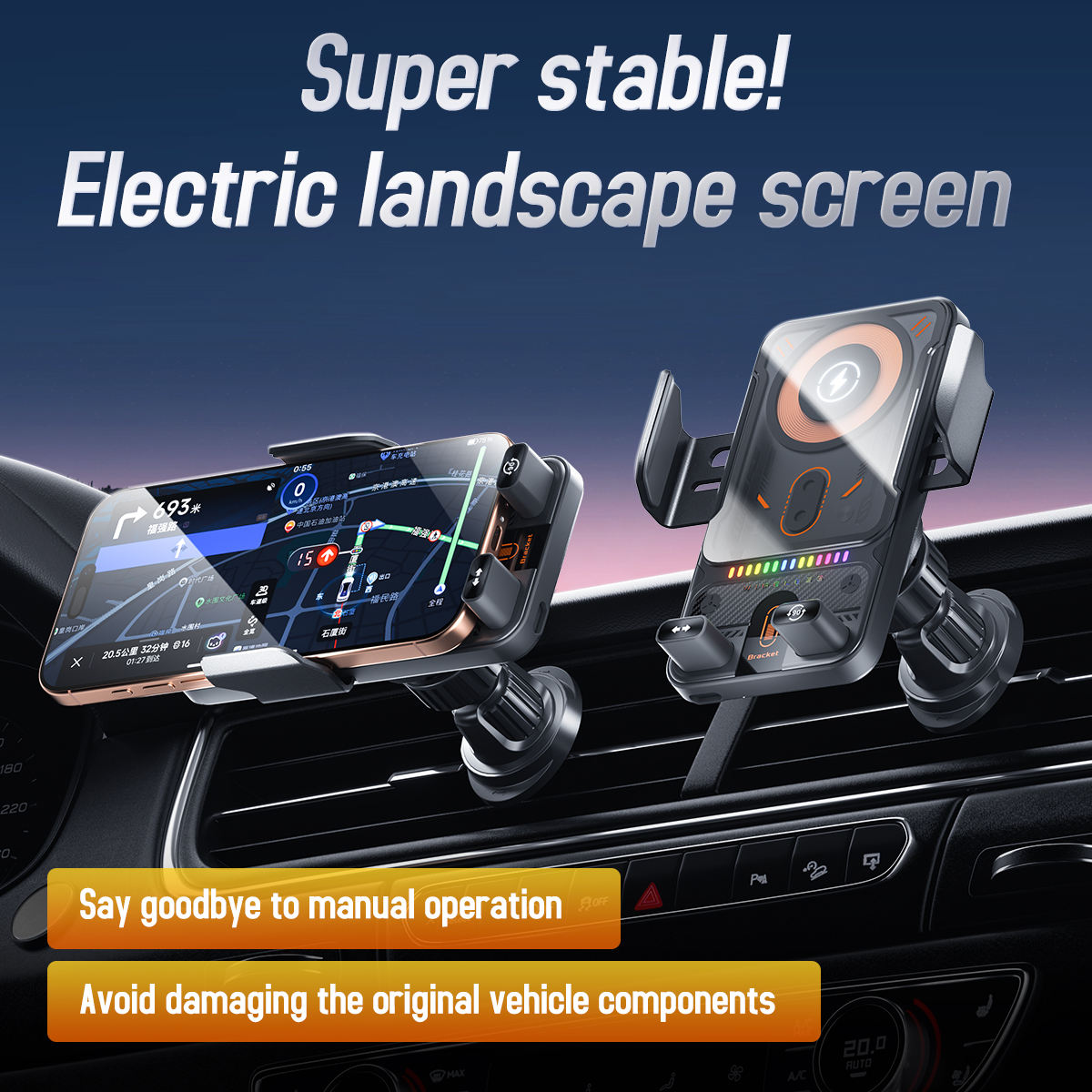 Wireless Fast Charging Car Phone Holder - Image 2