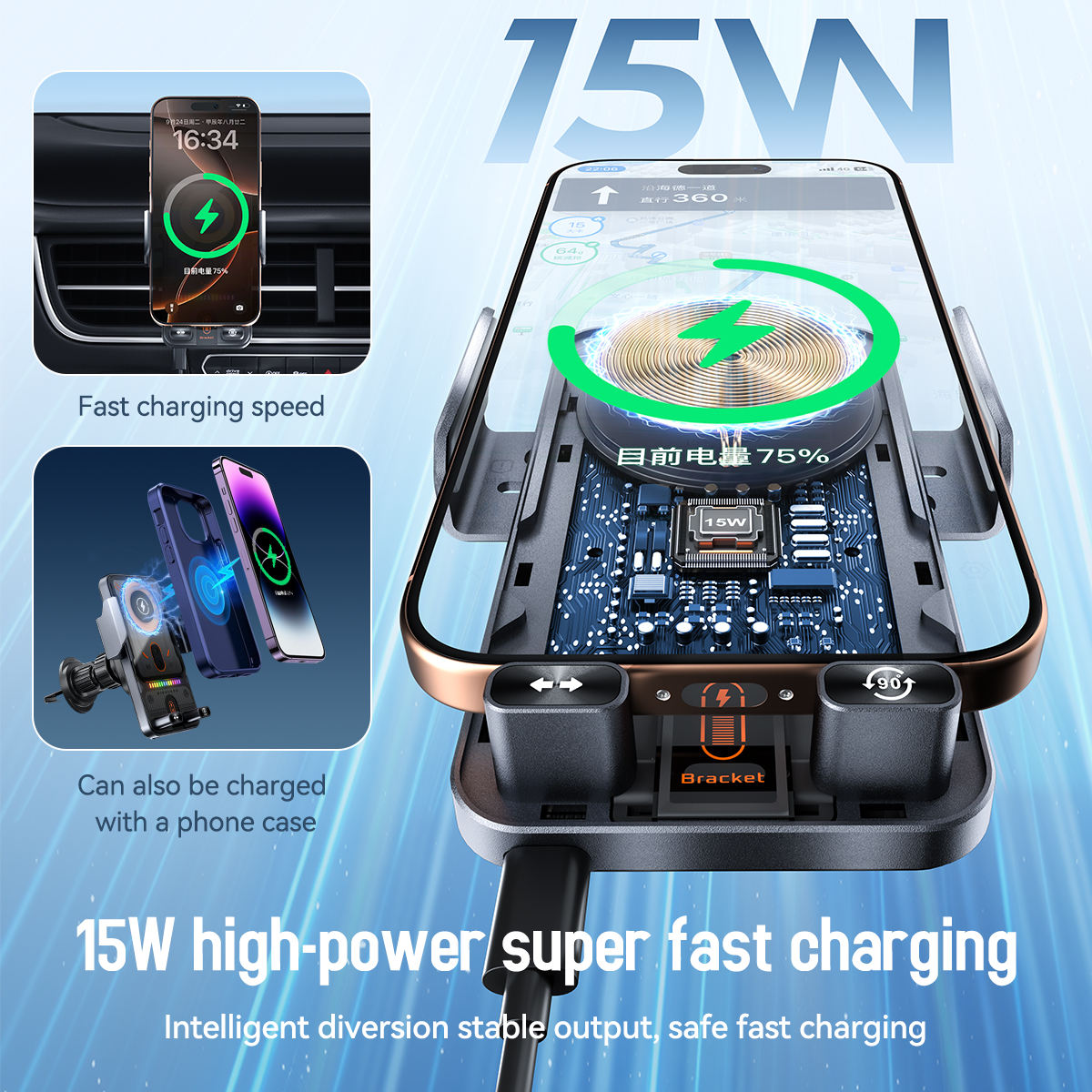 Wireless Fast Charging Car Phone Holder - Image 6